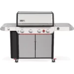 Barbecue gaz WEBER Genesis SP-435 4 brûleurs réchaud latéral thermomètre digital sur chariot, 86x48 cm