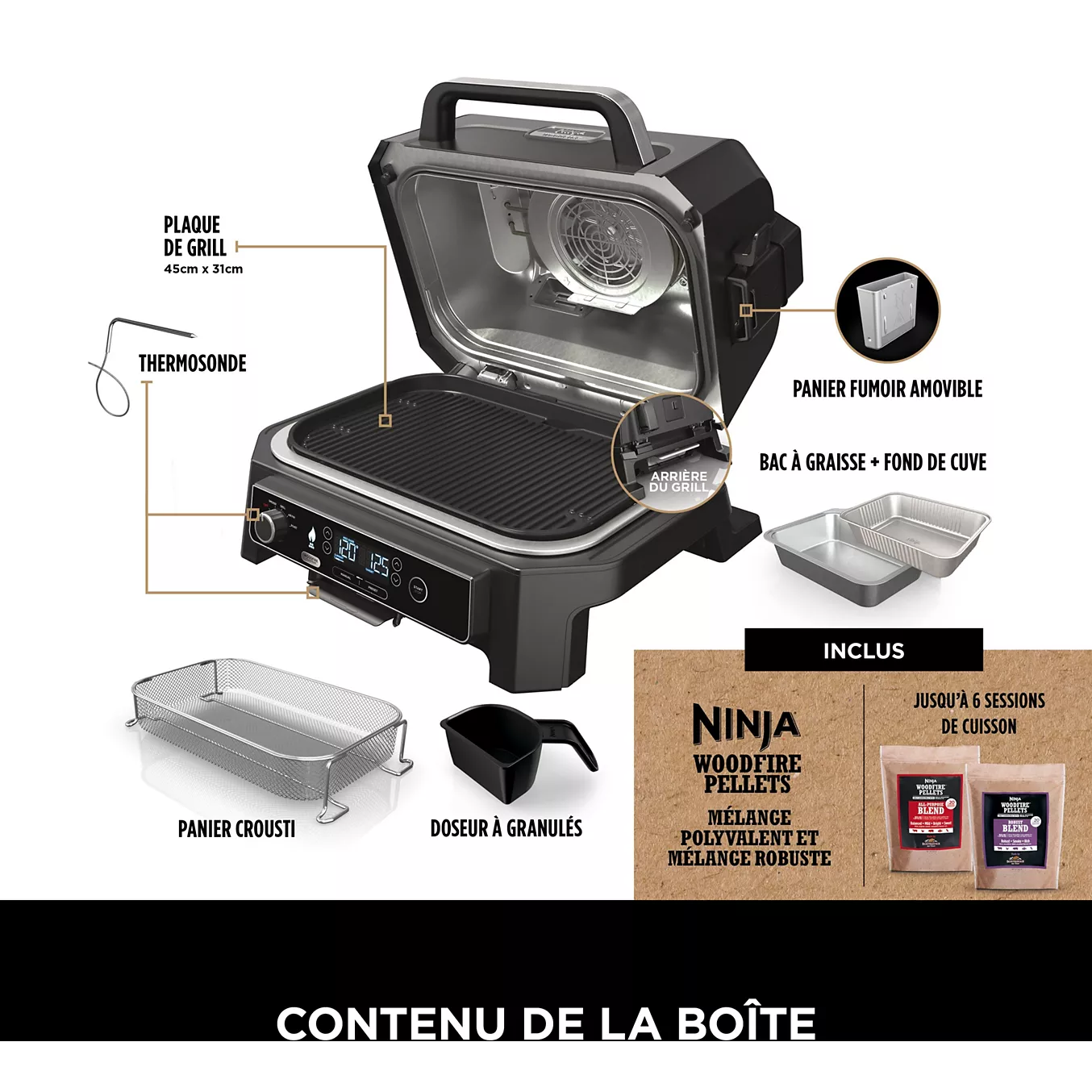Barbecue électrique NINJA Woodfire OG850EU Pro – Image 4