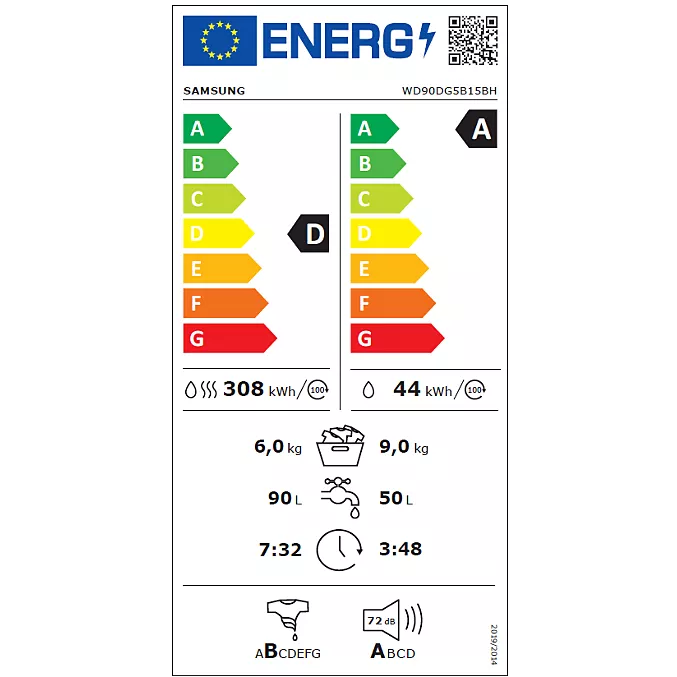 Lave linge séchant hublot SAMSUNG WD90DG5B15BE – Image 4