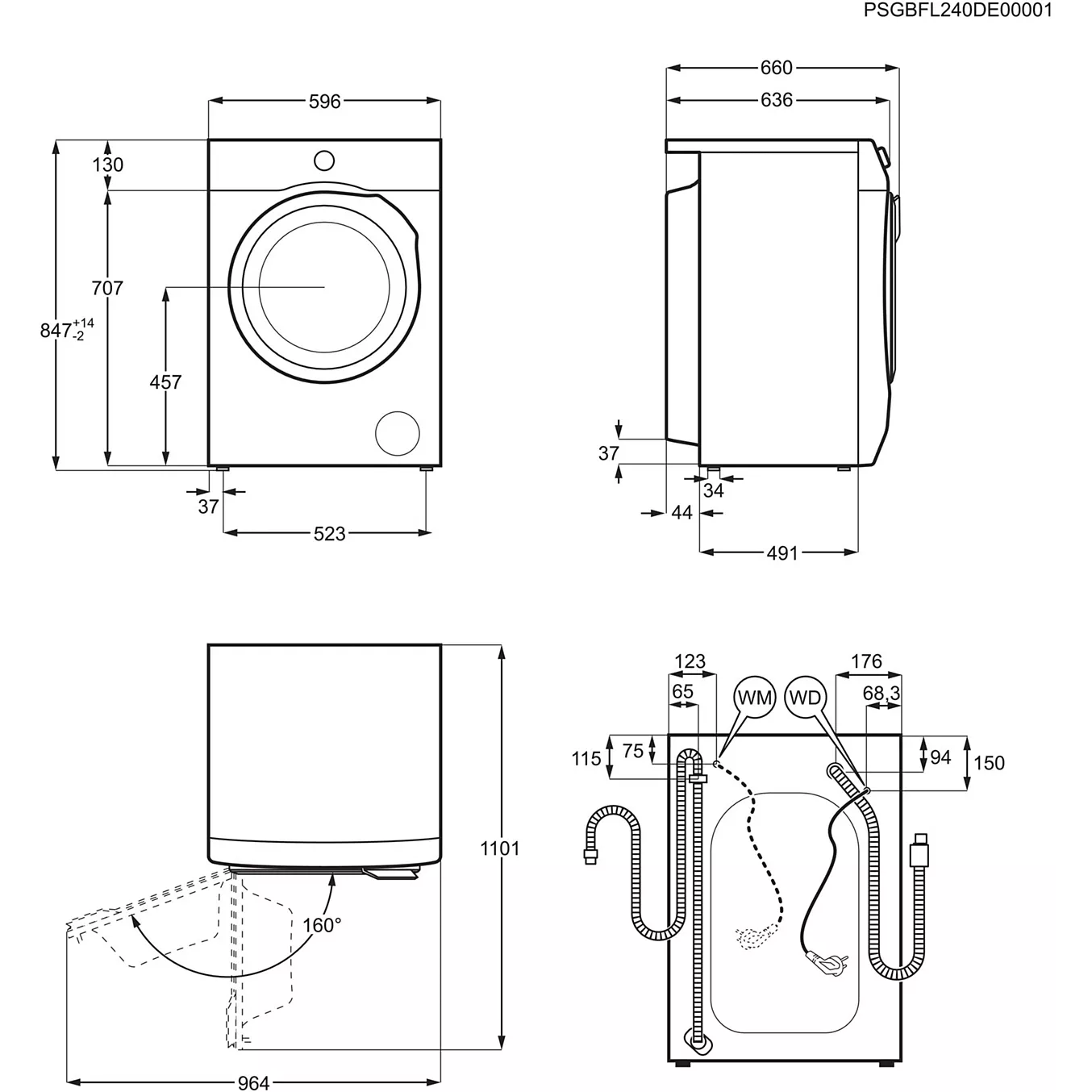 Lave linge séchant hublot AEG LWR73A166NV – Image 12