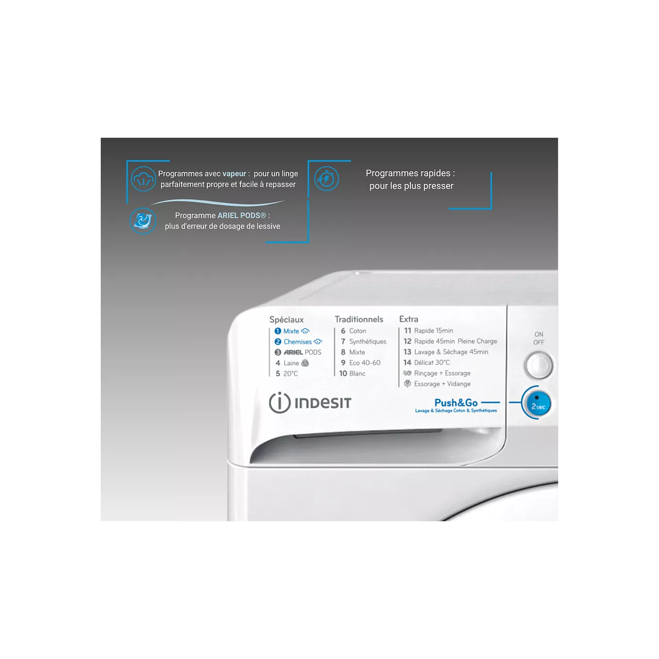 Lave linge séchant hublot INDESIT BDE96435WKVFR – Image 4