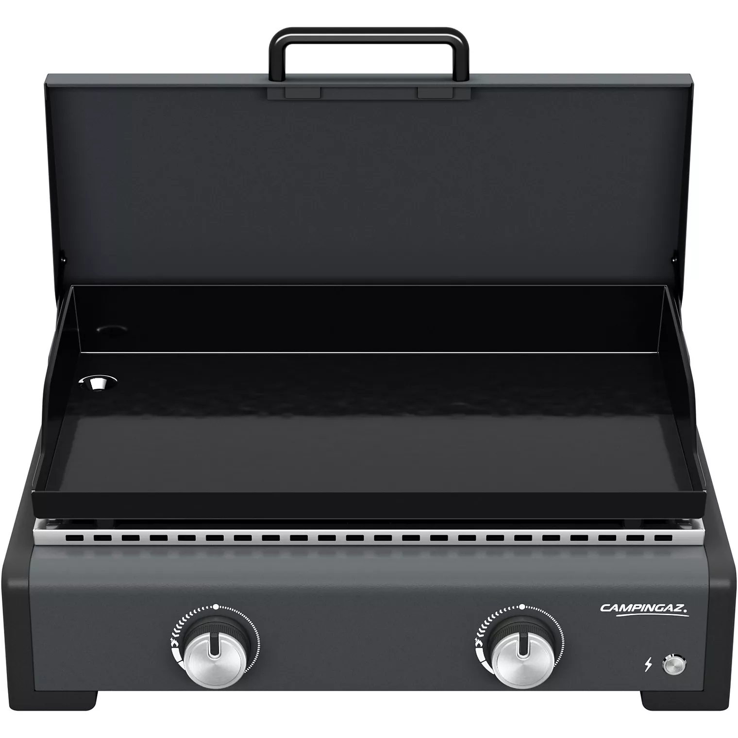 Cuisson Nombre de personnes De 10 à 12 personnes Energie Gaz Puissance 6000W Type de gaz Butane ou propane Zone de cuisson 1 zone Thermostat réglable Oui Température maximum de cuisson Non connu Rapidité de montée en température Non connu Equipement Nombre de plaques 1 plaque Plaque inclinée Non Plaque réversible Non Nombre de brûleurs 2 brûleurs Booster Non Système d'allumage Facile et rapide avec le piezzo Minuteur Non Crochets de suspension Non Matière et coloris