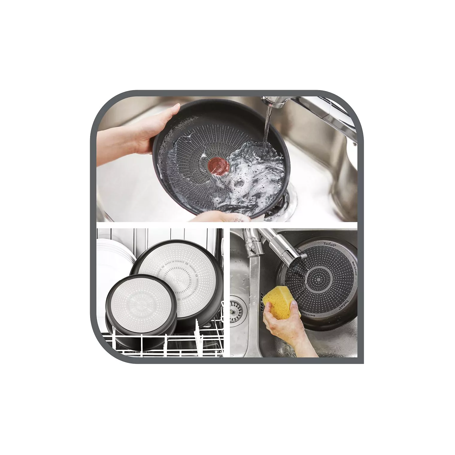 Batterie de cuisine TEFAL Ingenio Emotion 10 pieces – Image 5