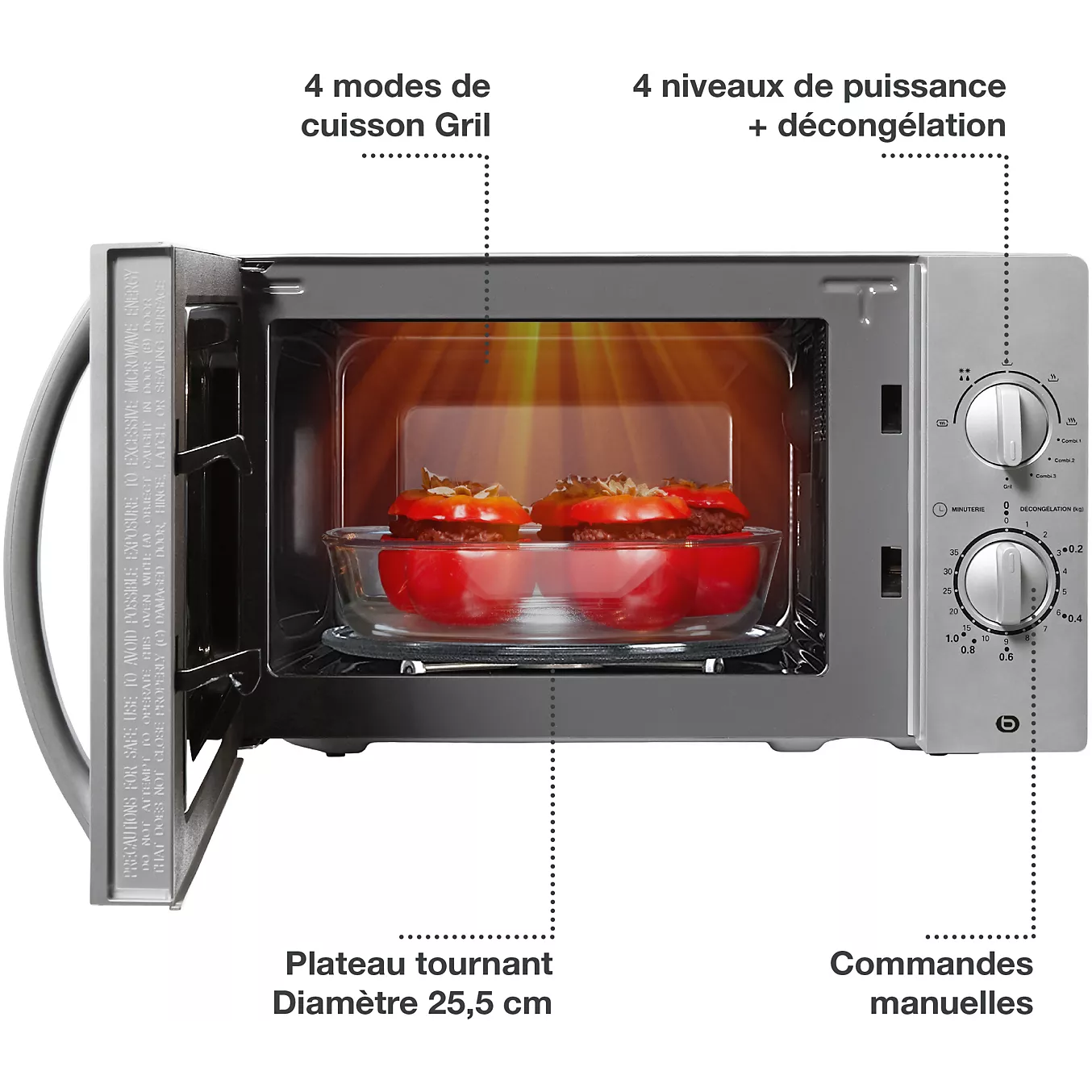 Micro ondes grill ESSENTIELB EG204s Titane – Image 10