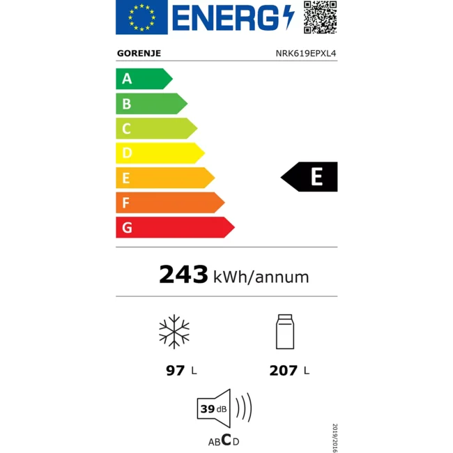 Réfrigérateur combiné GORENJE NRK619EPXL4
