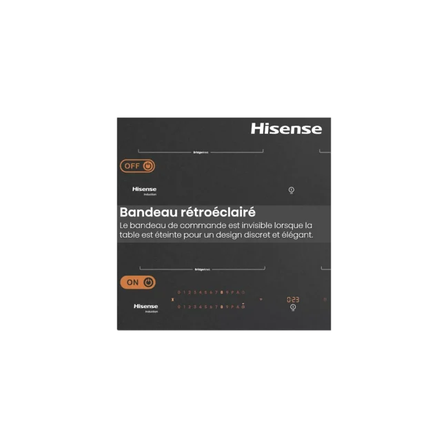 Plaque induction aspirante HISENSE HEH8443BSRWF InfiniteMattGlass