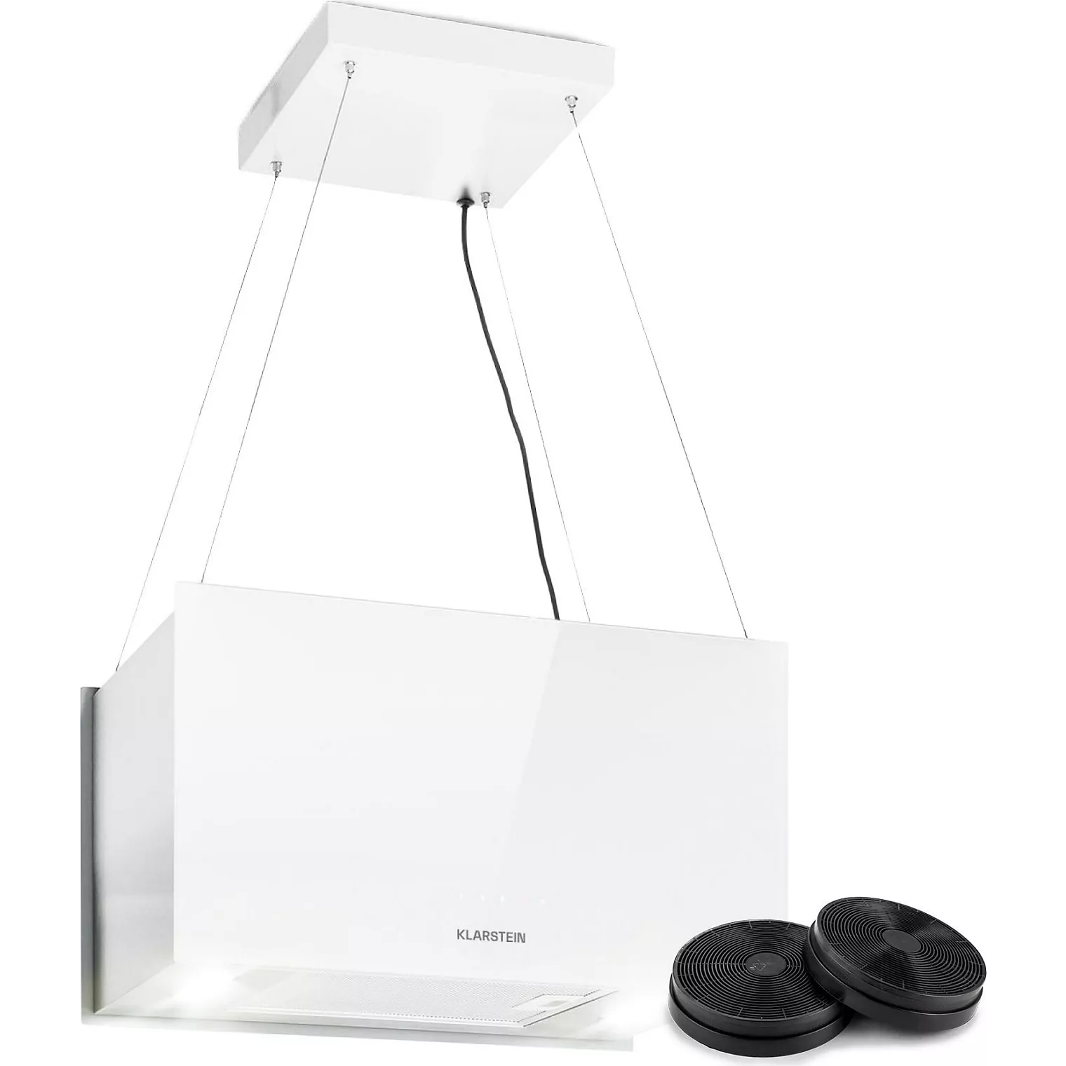 Hotte décorative îlot KLARSTEIN Kronleuchter îlot 60cm 590m³/h LED blanc