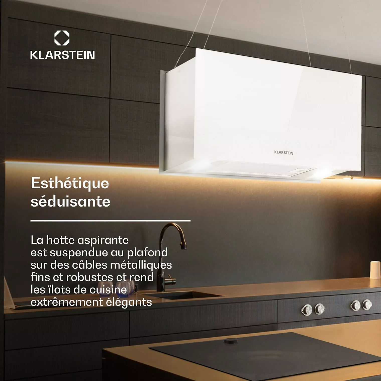 Hotte décorative îlot KLARSTEIN Kronleuchter îlot 60cm – Image 6