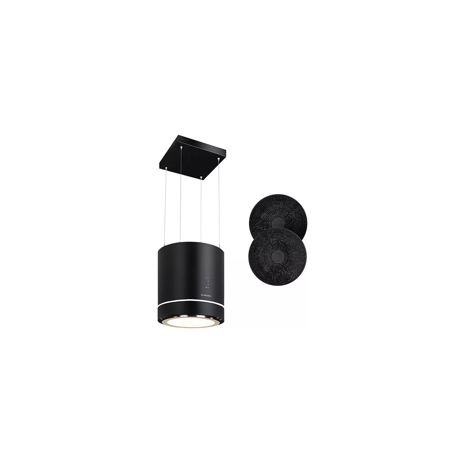 Hotte décorative îlot KLARSTEIN Tron Ambience Ø 38 cm 540 m³/h noir