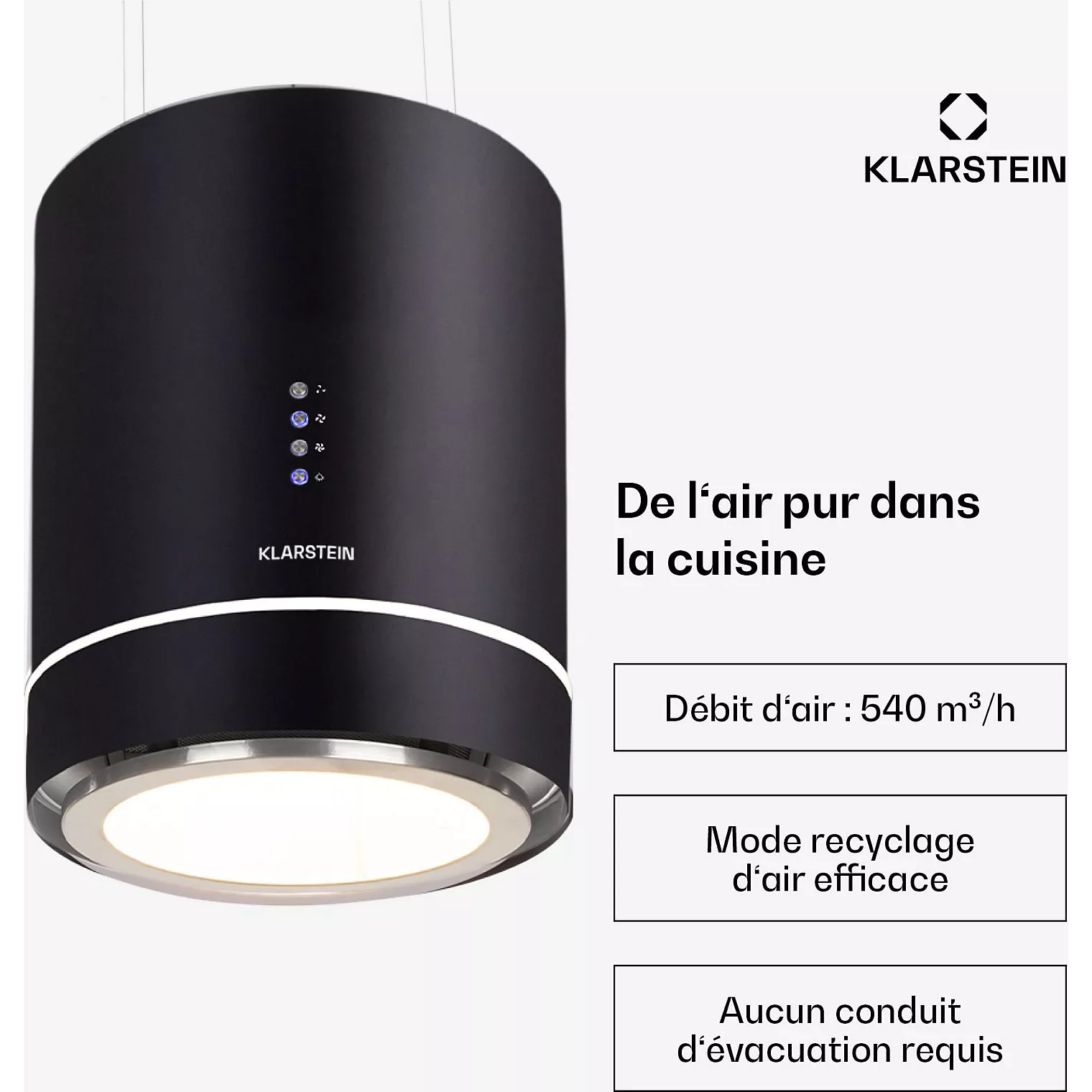Hotte décorative îlot KLARSTEIN Tron Ambience – Image 7