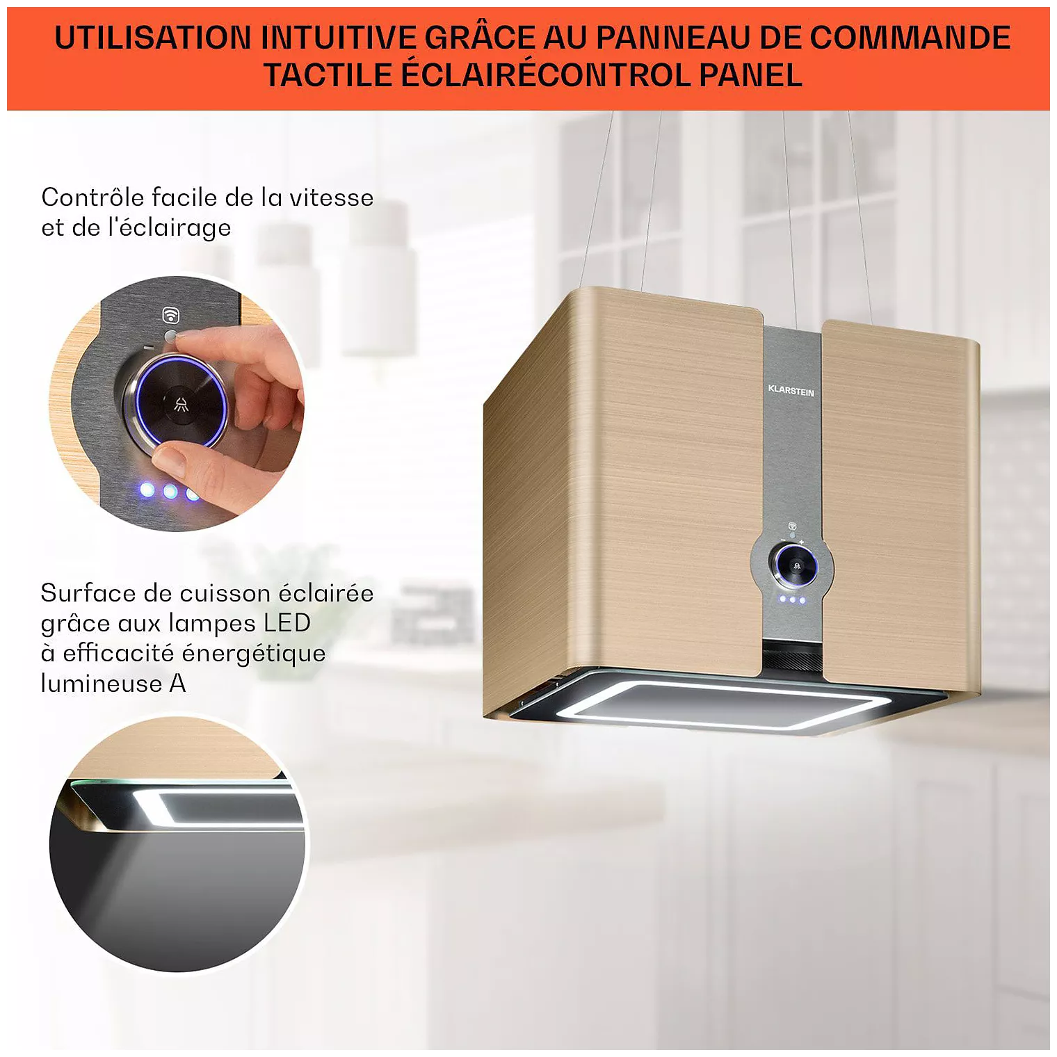 Hotte décorative îlot KLARSTEIN Futurelight îlot – Image 5