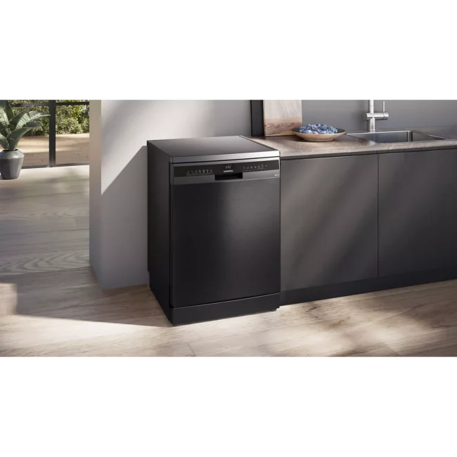 Lave vaisselle 60 cm SIEMENS SN23EC22AE, varioSpeed Plus, Acier brossé noir