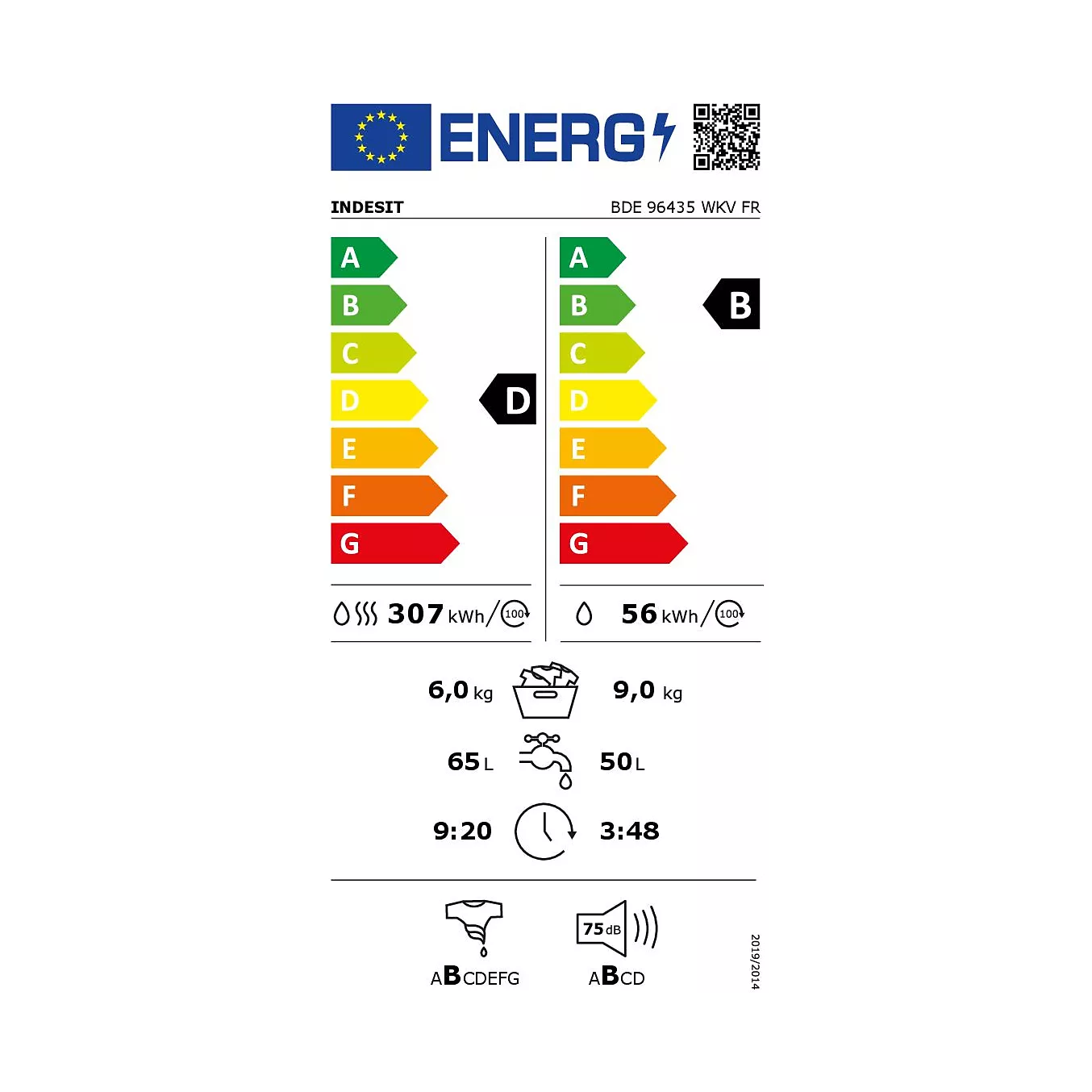 Lave linge séchant hublot INDESIT BDE96435WKVFR – Image 6