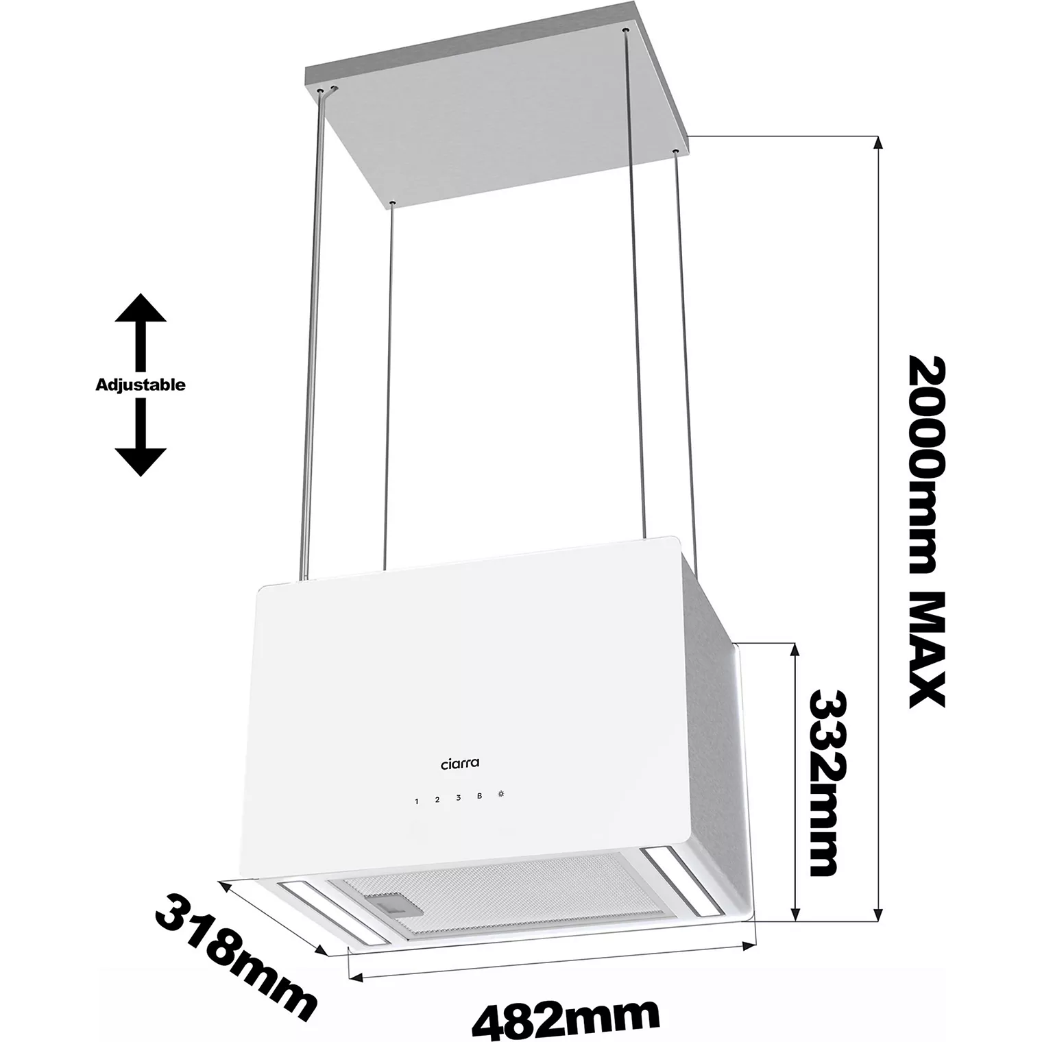 Hotte décorative îlot CIARRA CD4850S – Image 9