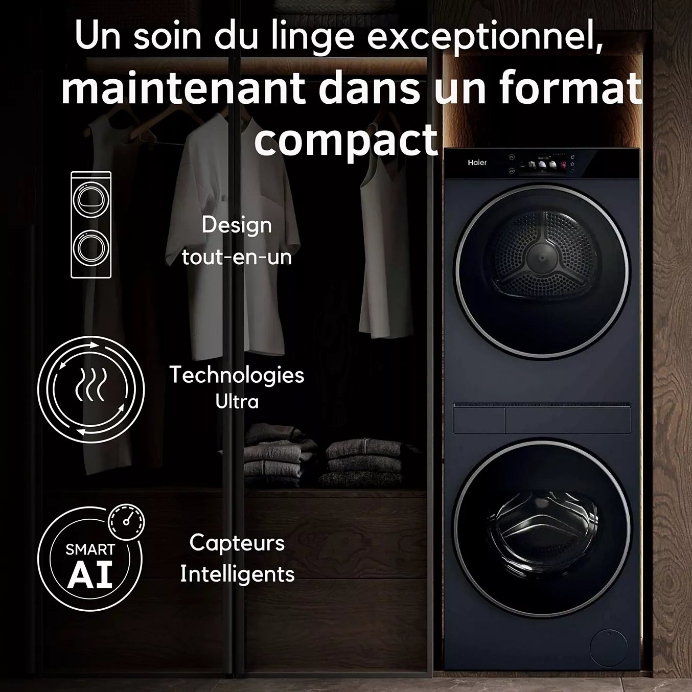 Lave linge séchant hublot HAIER CLC108-GNU1-S – Image 8