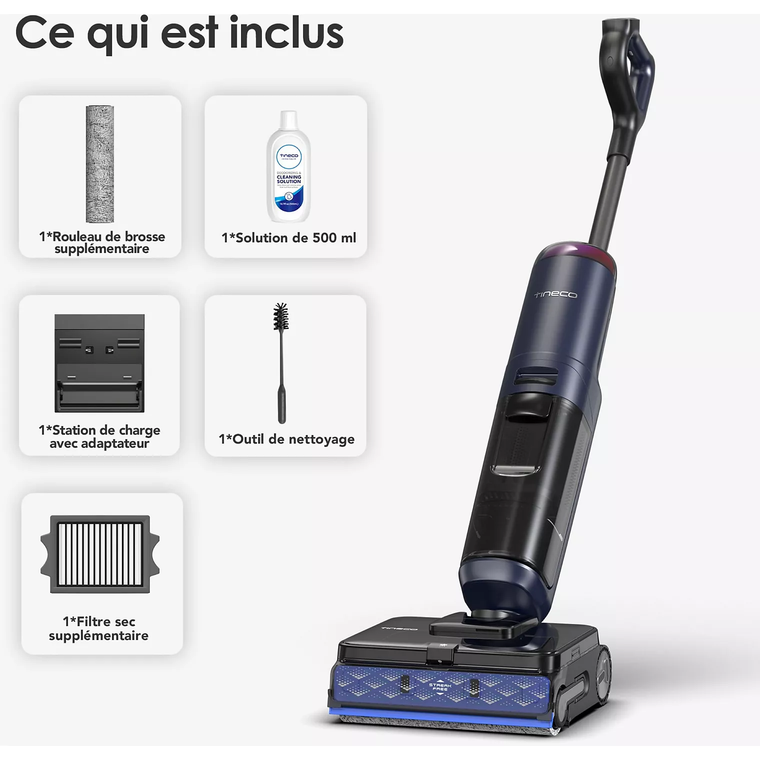 Aspirateur laveur TINECO Floor One S7 Max Pro Bleu – Image 16