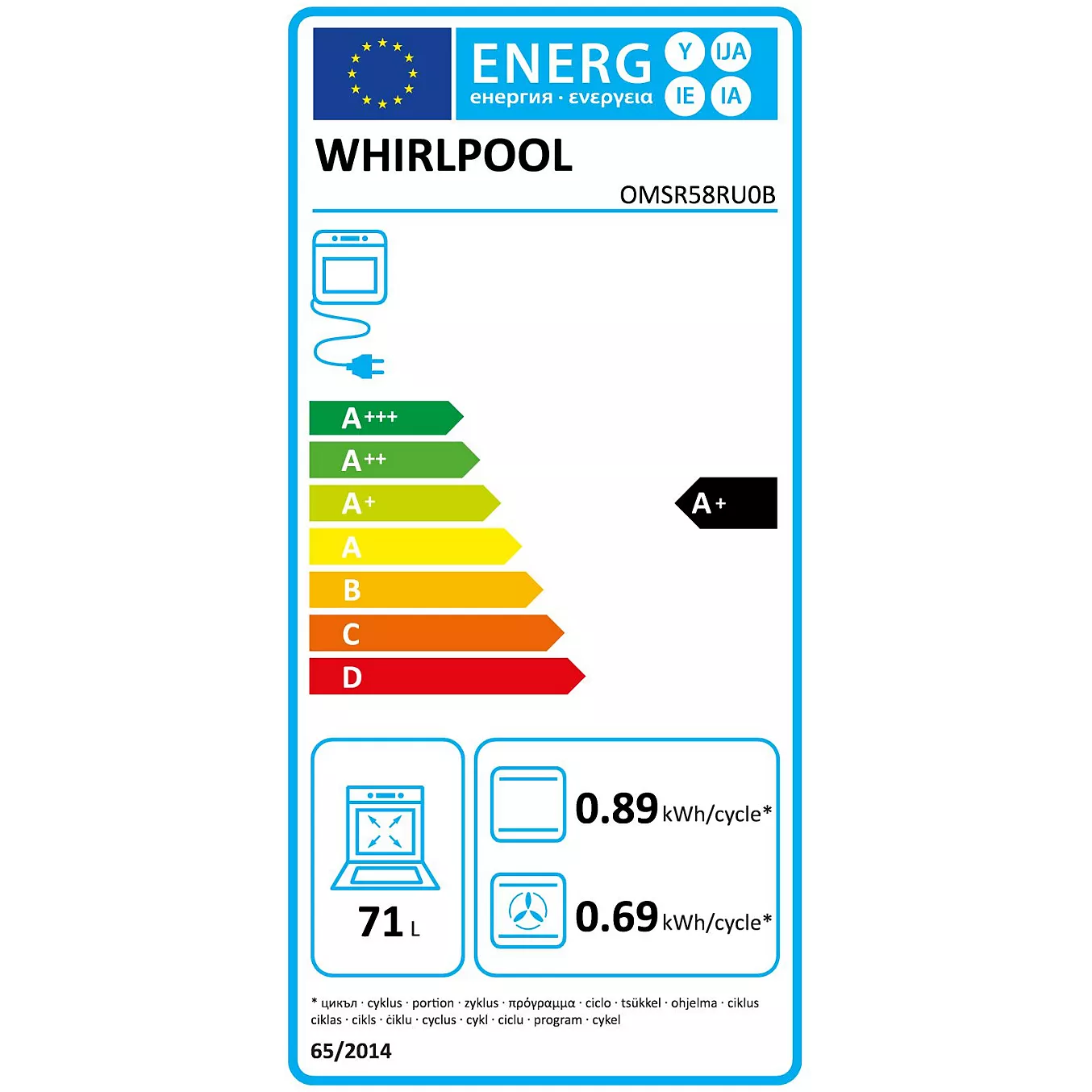 Four encastrable WHIRLPOOL OMSR58RU0B