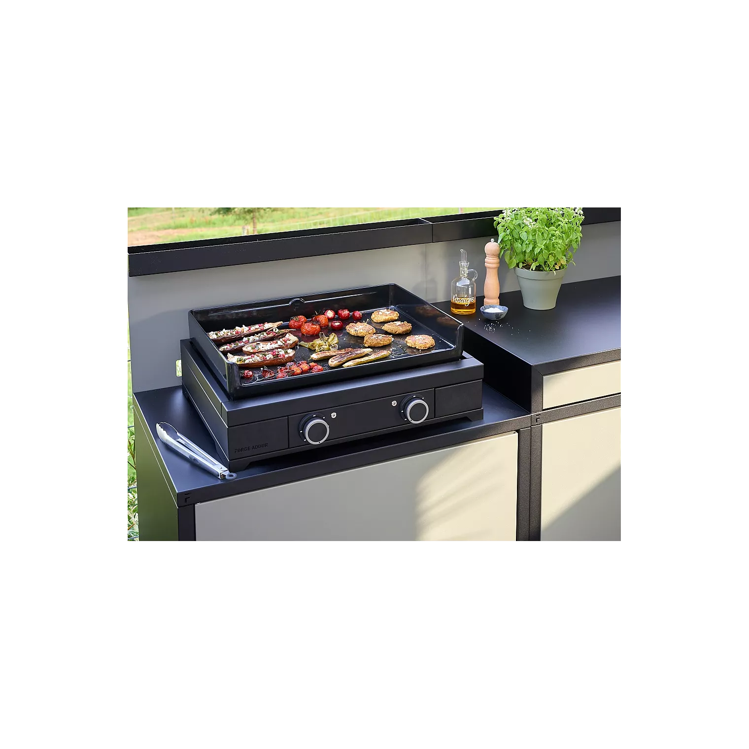 Plancha gaz FORGE ADOUR modern G 60 A N noir 2 brûleurs – Image 5