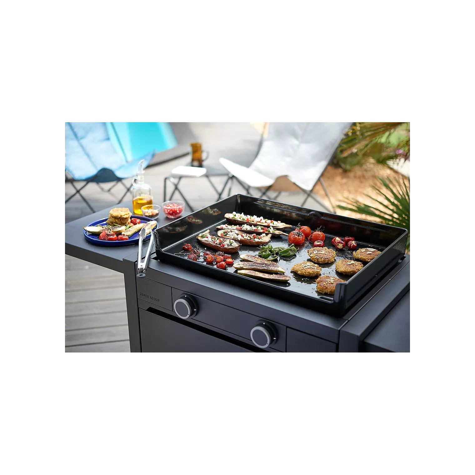 Plancha gaz FORGE ADOUR modern G 60 A N noir 2 brûleurs – Image 4