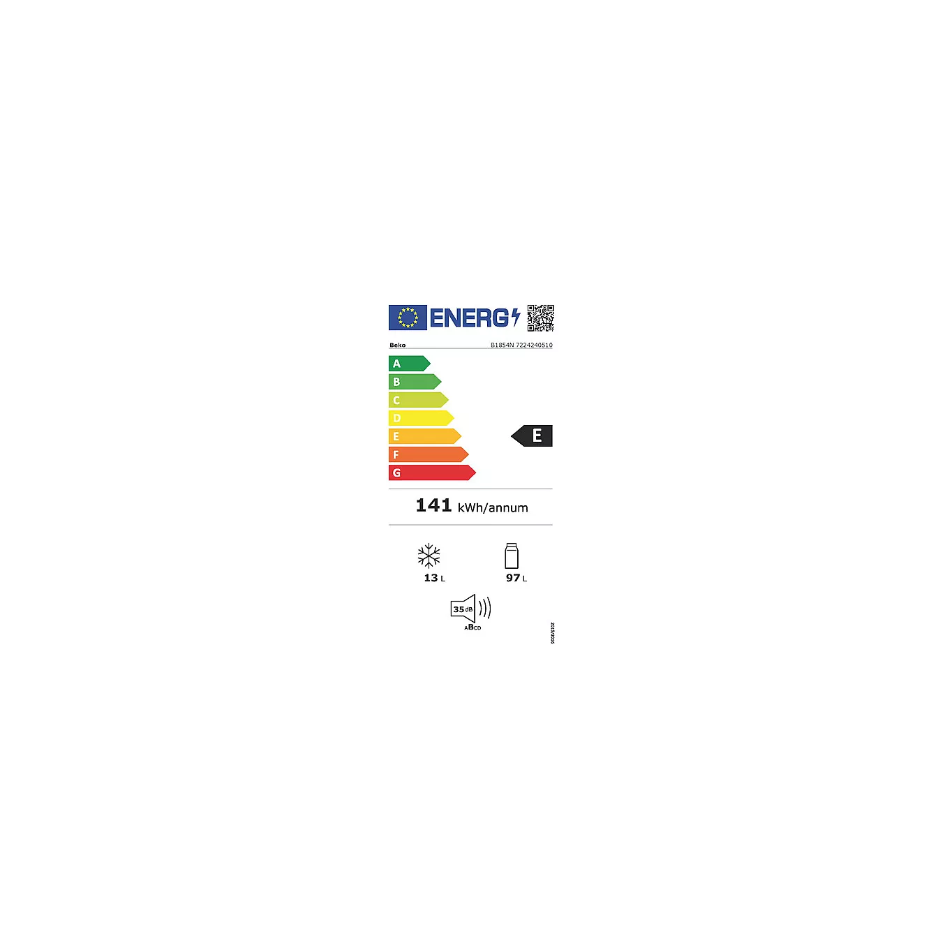 Réfrigérateur top encastrable BEKO B1854N 86cm – Image 3