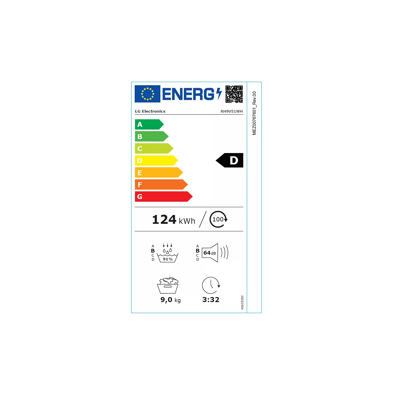 Sèche linge pompe à chaleur LG RH9V51WH – Image 3