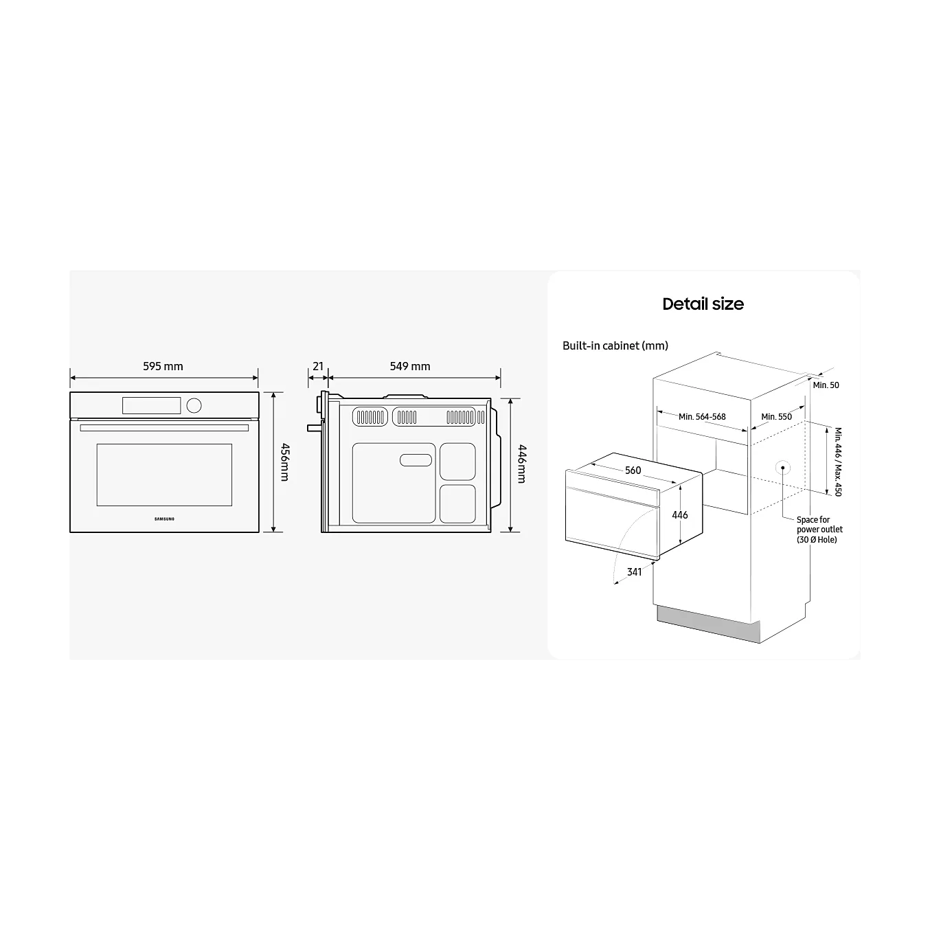 Micro ondes combiné encastrable SAMSUNG NQ5B6753CAK Bespoke – Image 2