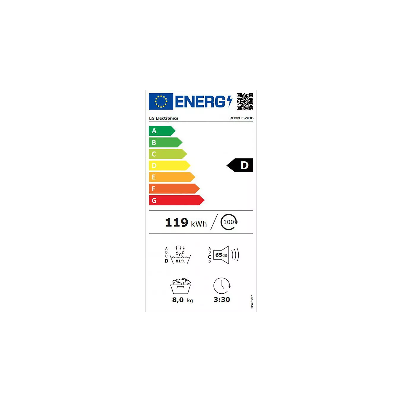Sèche linge pompe à chaleur LG 8065802