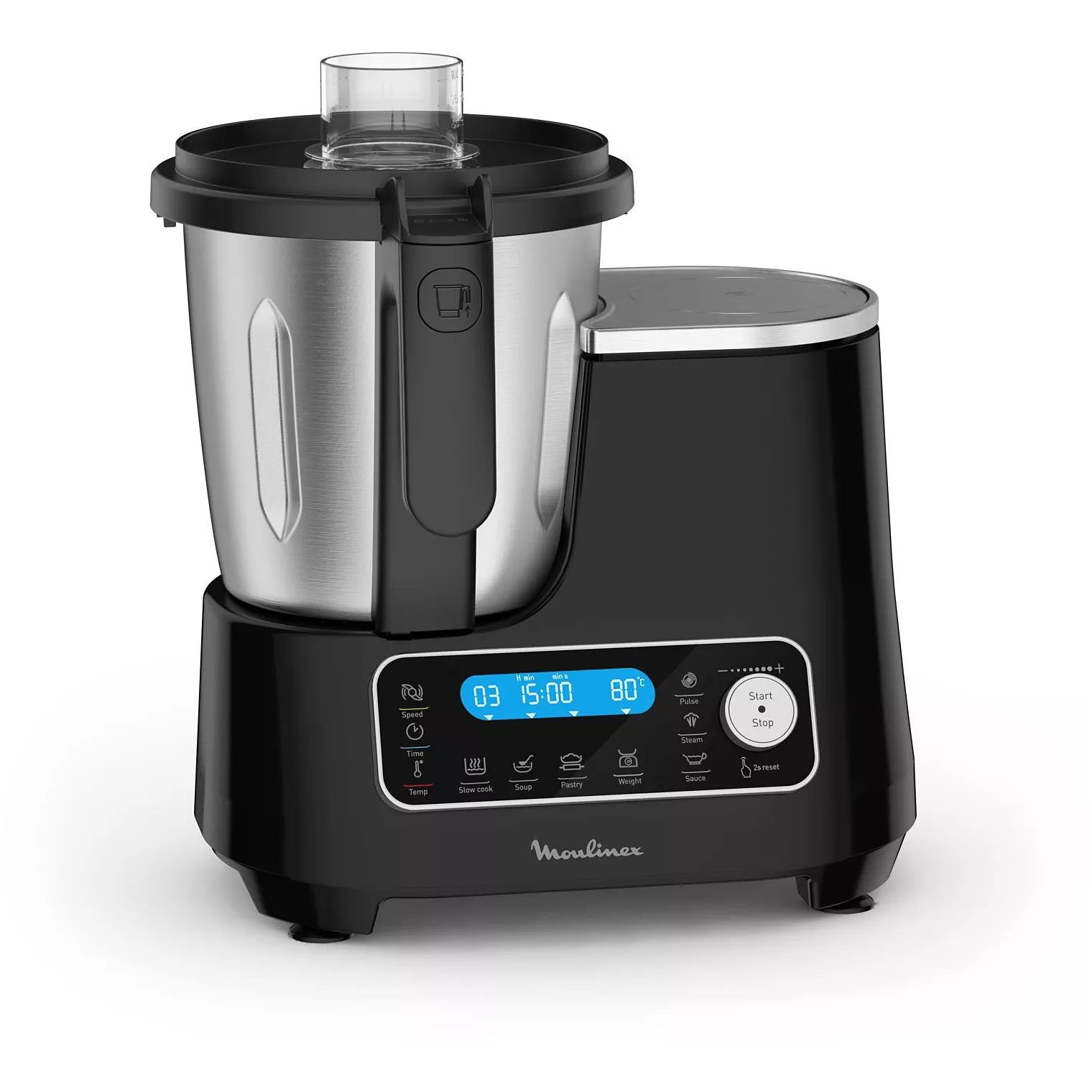 Robot cuiseur MOULINEX Clickchef noir HF456810 + cuiseur vapeur