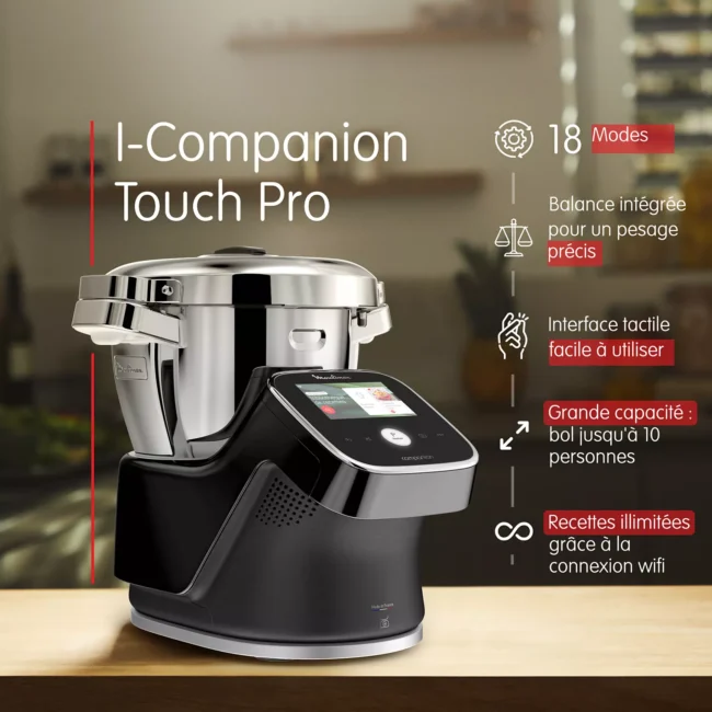Robot multifonction MOULINEX I Companion Touch Pro XL Noir HF93D810