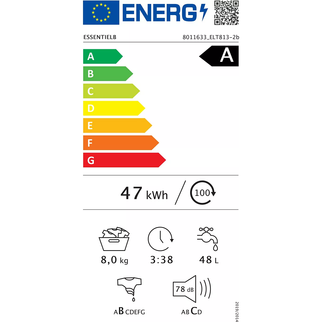 Lave linge top ESSENTIELB ELT813-2b – Image 3