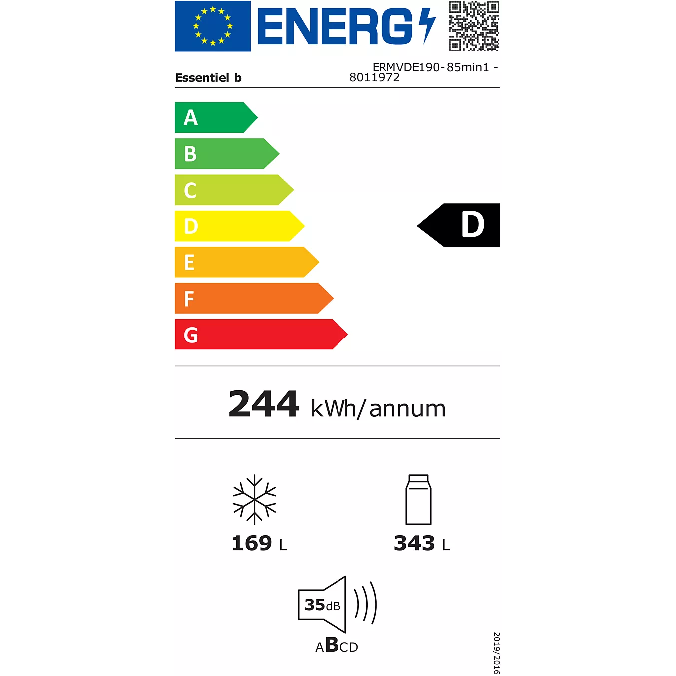 Réfrigérateur multi portes ESSENTIELB ERMVDE190-85min1