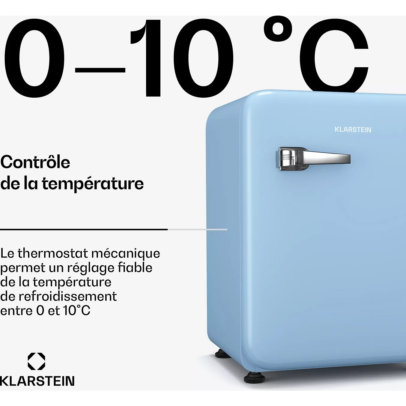 Réfrigérateur 1 porte KLARSTEIN Audrey Evo 68L rétro compact – Image 5