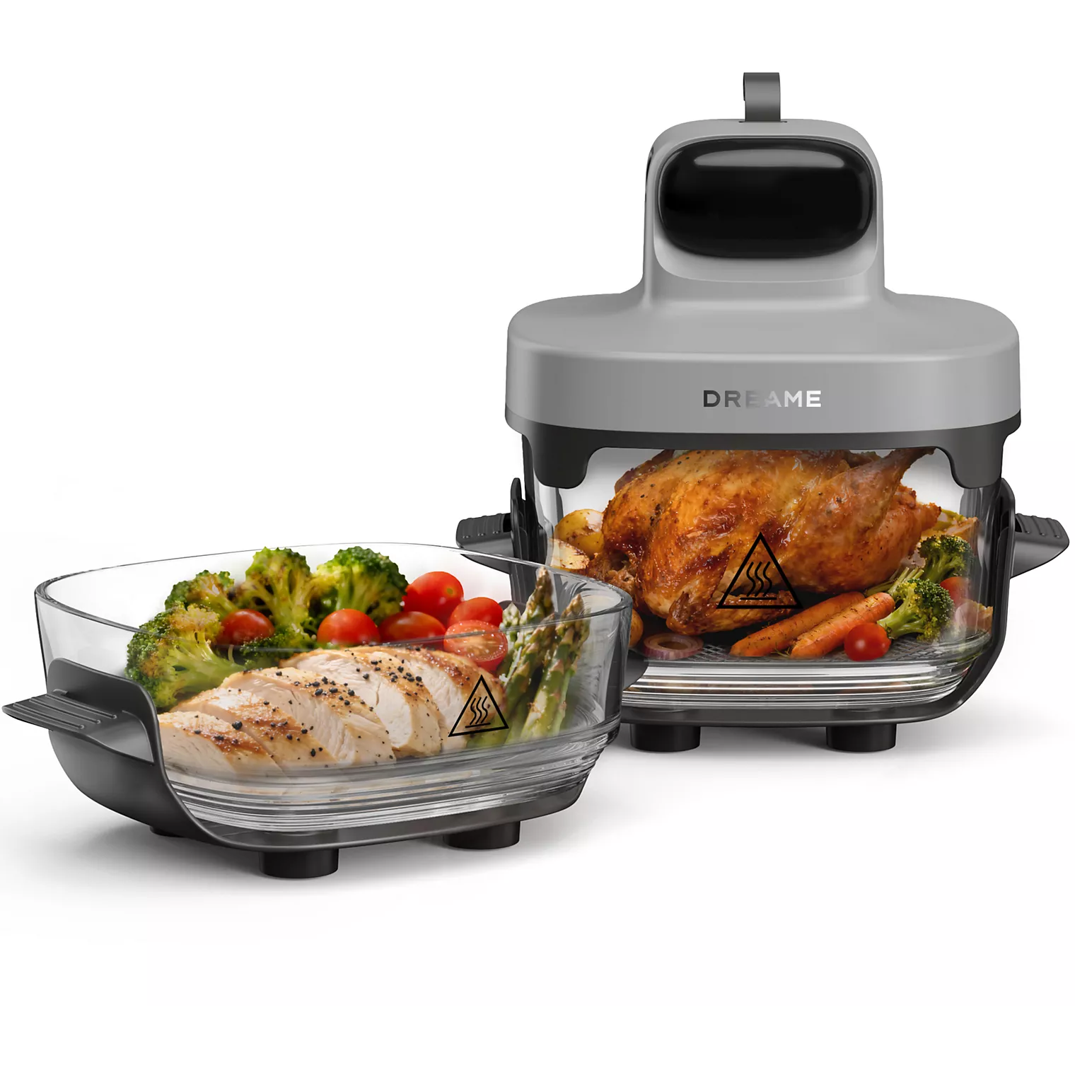 Friteuse sans huile DREAME Tasti™,Gris, 5 en 1, 2 récipients: 2,5L et 4,5L, 1500W