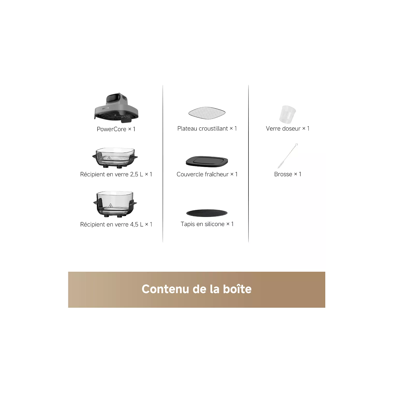 Friteuse sans huile DREAME Tasti™,Gris, 5 en 1, 2 récipients: 2,5L et 4,5L, 1500W