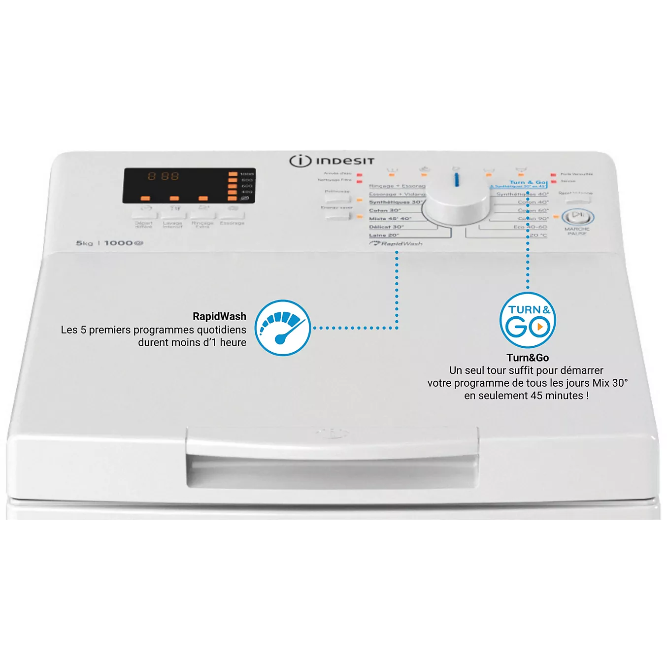 Lave linge top INDESIT BTWCS50400FR – Image 11