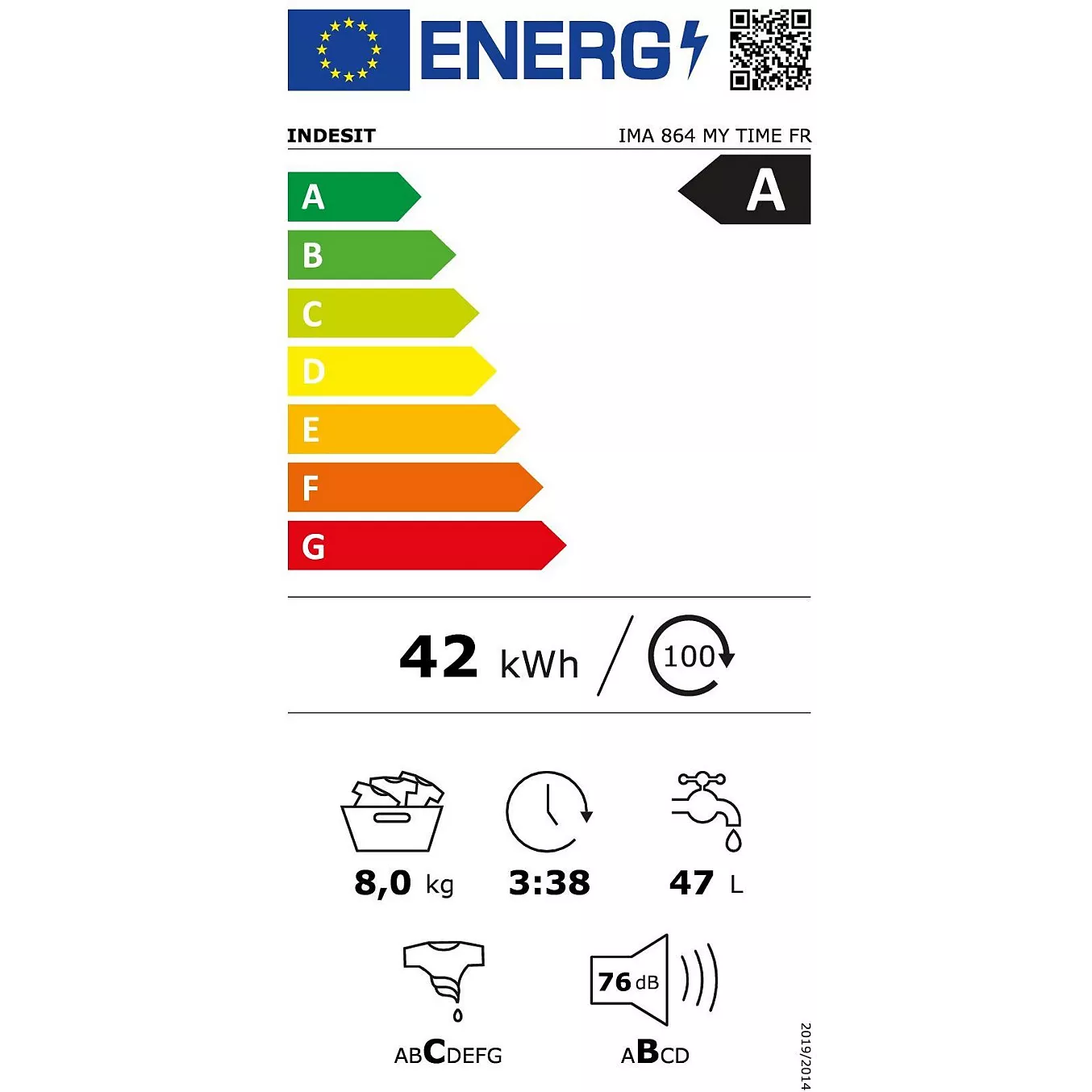 Lave linge hublot INDESIT IMA864MYTIMEFR – Image 6