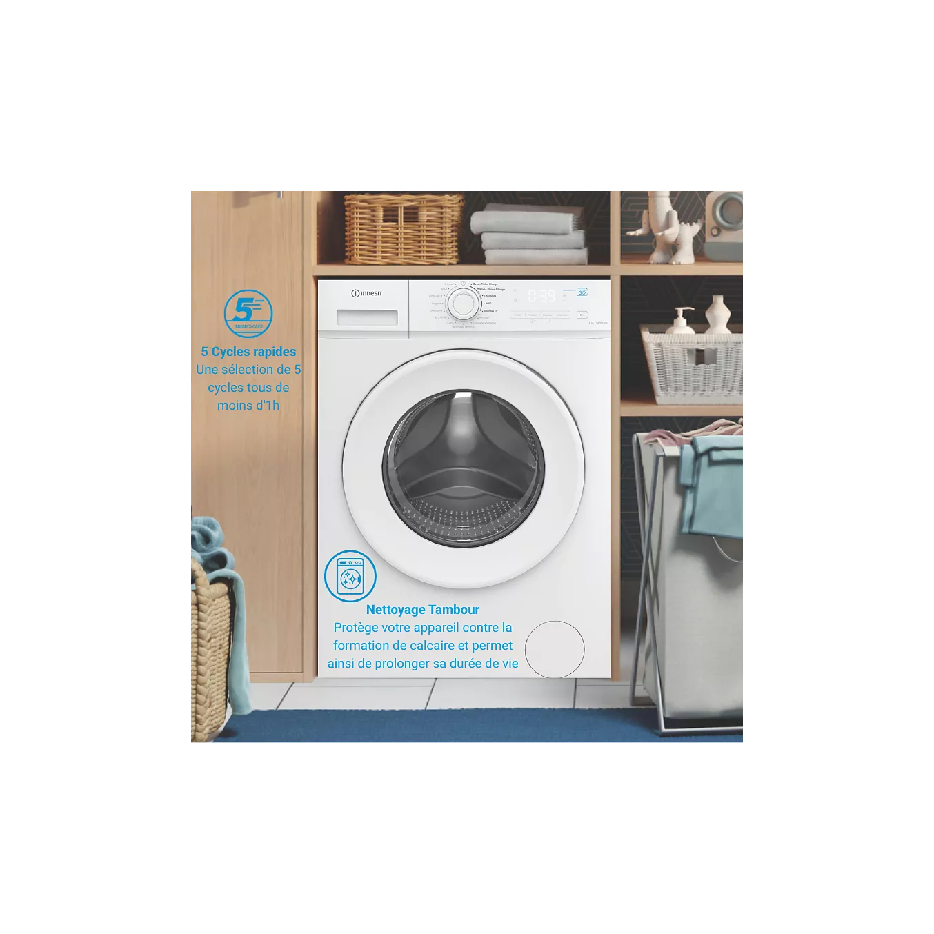 Lave linge hublot INDESIT IMA864MYTIMEFR – Image 9