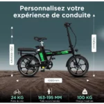 Vélo électrique COLORWAY 16 Pliable E-Bike,36V12Ah BK5_Noir