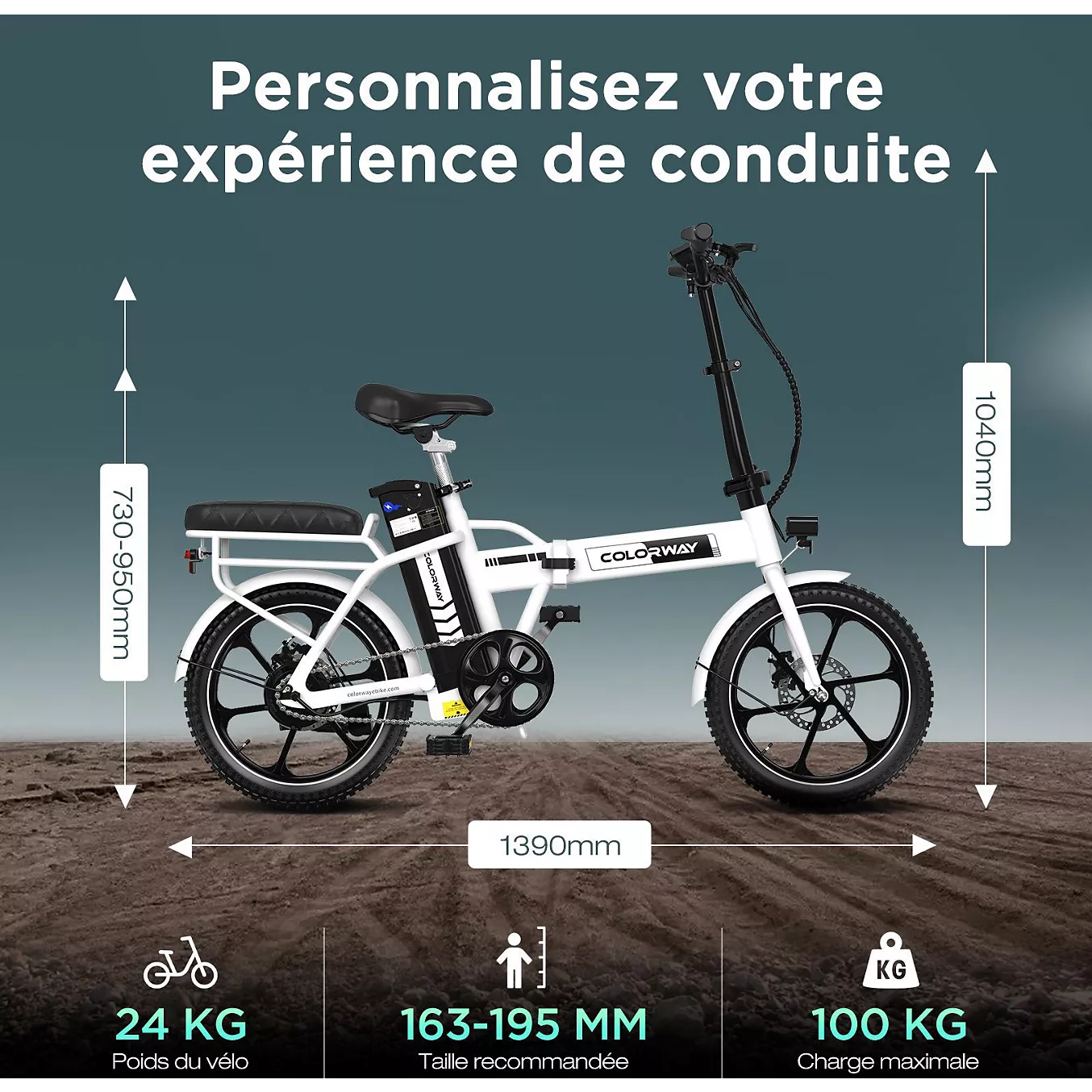 Vélo électrique COLORWAY 16 Pliable