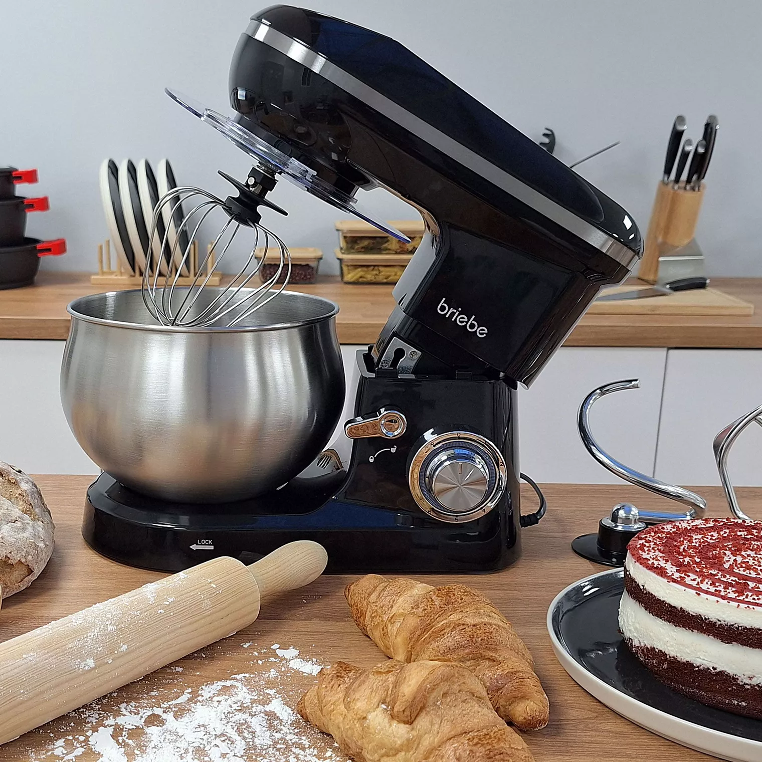 Robot pâtissier BRIEBE Boulangerie Cuisine KM1164 5L 6 Vitesses – Image 4