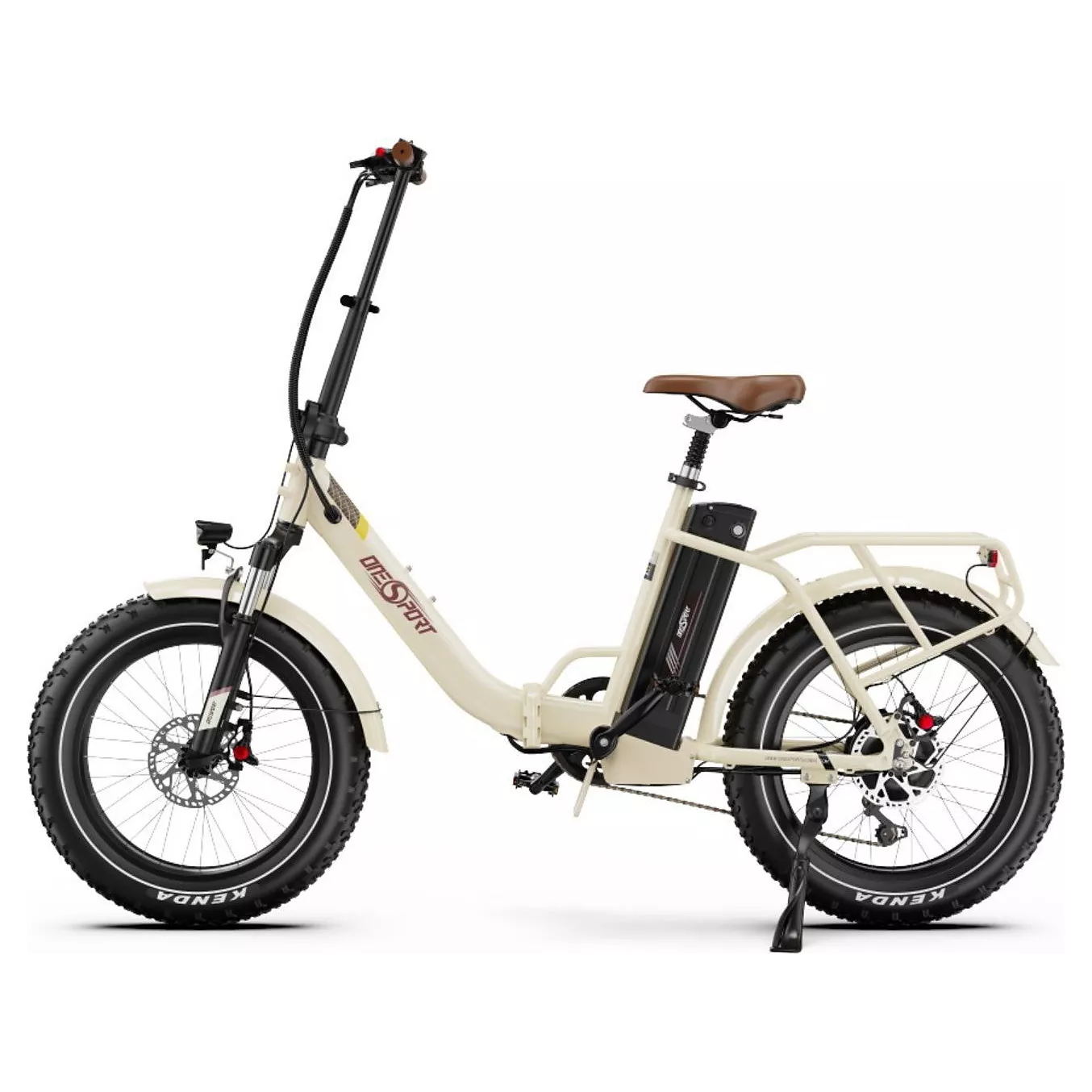 Vélo électrique ONESPORT OT16 MAX 500W 48V18AH Beige – Image 5